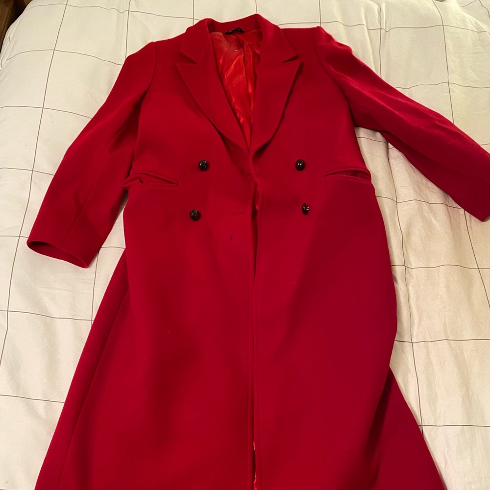 80s/90s Vintage Red Wool Coat
